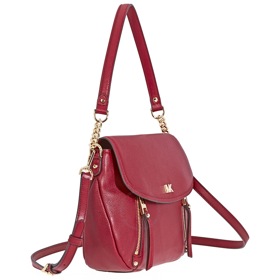 Michael Kors Evie Medium Learher Shoulder Bag- Maroon - Michael Kors ...