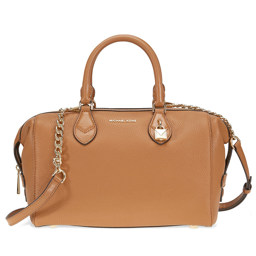 Michael Kors Grayson Large Convertible Pebbled Leather Satchel - Acorn ...