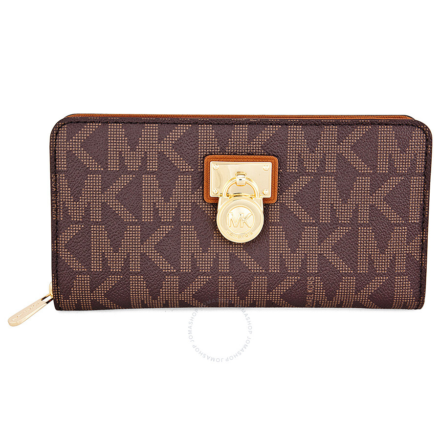 Michael Kors Hamilton Signature Continental Wallet in Brown - Hamilton ...