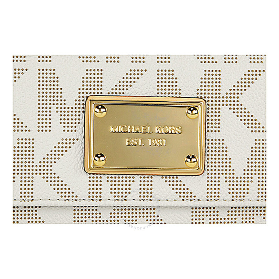 Michael Kors Jet Set Checkbook Wallet in Vanilla - Cream - Jet Set ...