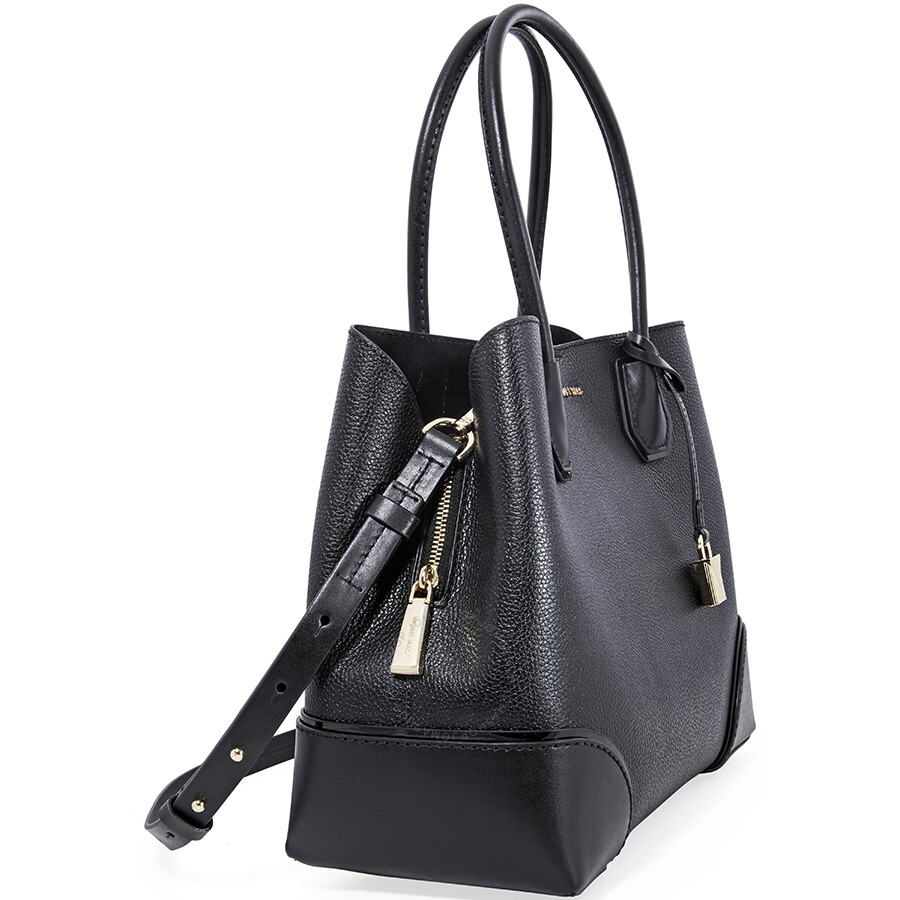 Michael Kors Mercer Medium Leather Satchel - Black - Handbags - Jomashop