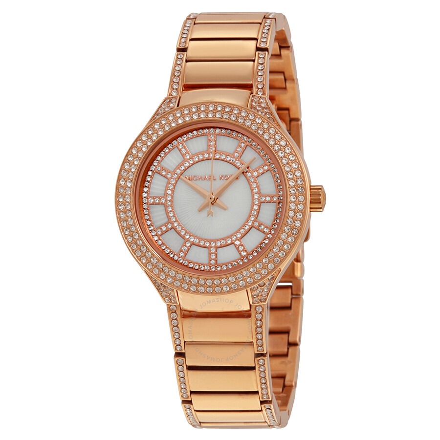 Michael Kors Mini Kerry Mother of Pearl Dial Rose Gold-Tone Ladies ...