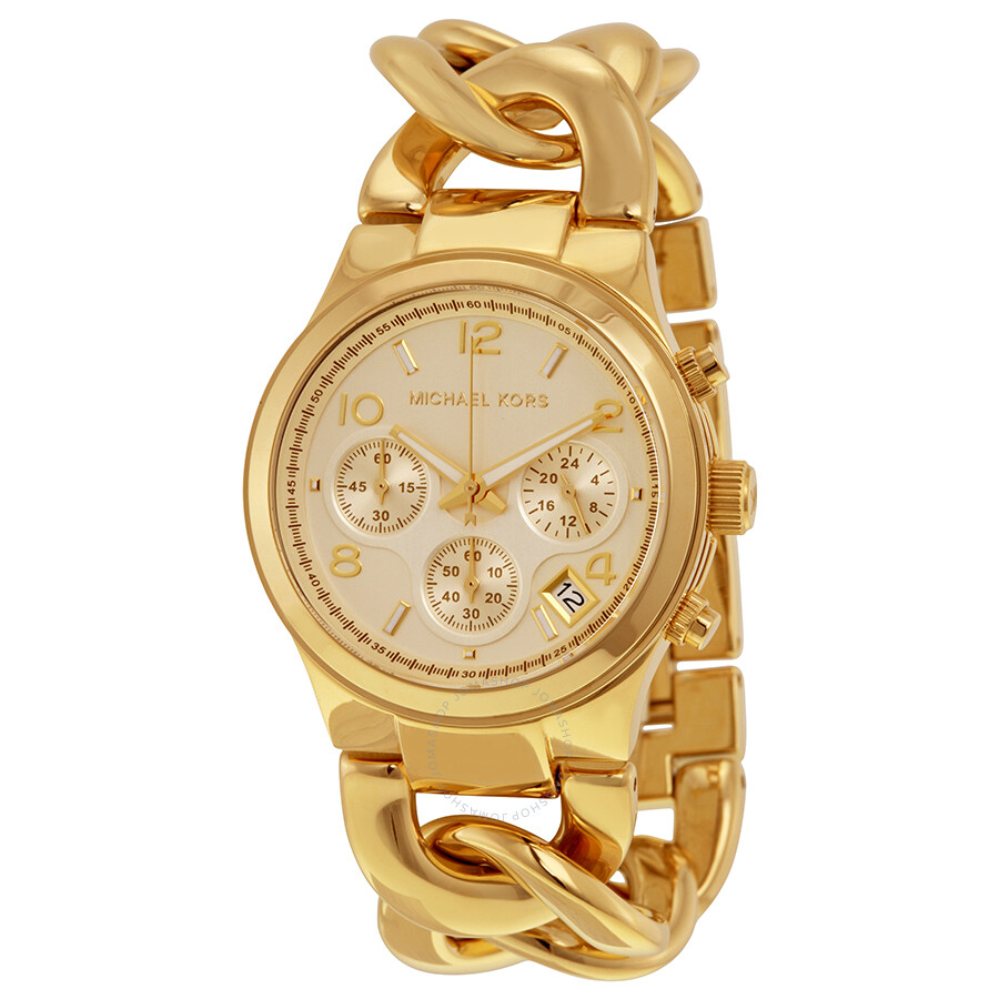 Michael Kors Runway Twist Chronograph Gold-tone Ladies Watch MK3131 ...