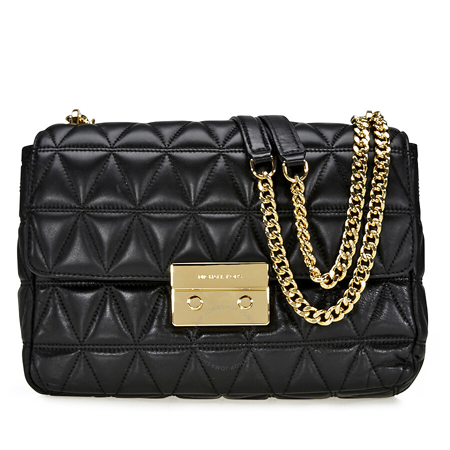 Michael Kors Sloan Extra Large Quilted Shoulder Bag- Black - Michael ...