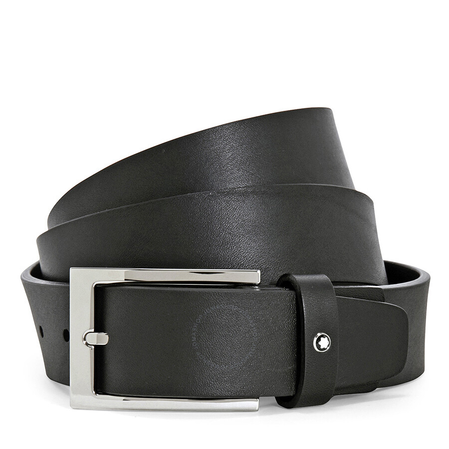 MontBlanc Classic Line Black Leather Belt - Jomashop