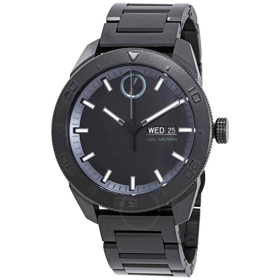 Movado Bold Black Dial Men's Stainless Steel Watch 3600512 - Bold ...