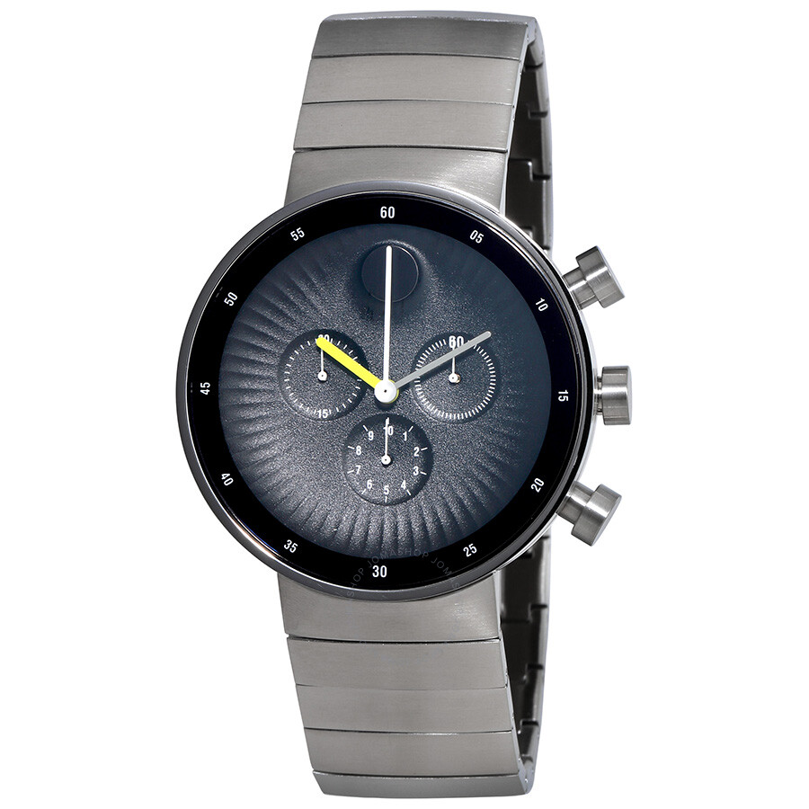 Movado Edge Chronograph Black Dial Stainless Steel Men's Watch 3680009 ...