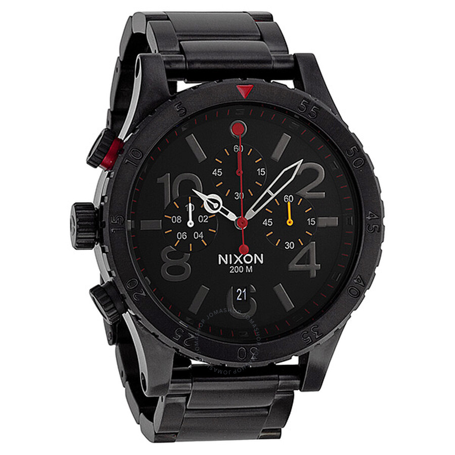 Nixon 48-20 Chrono Black Dial Black Ion-plated Men's Watch A4861320 ...