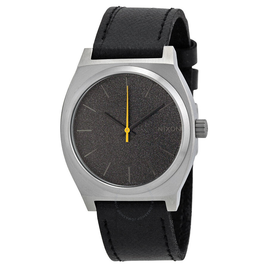 Nixon Time Teller Dark Grey Dial Black Leather Watch A0451892 - The ...