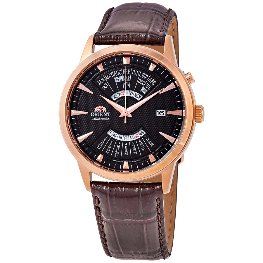 Orient Perpetual Calendar World Time Automatic Brown Dial Men's Watch
