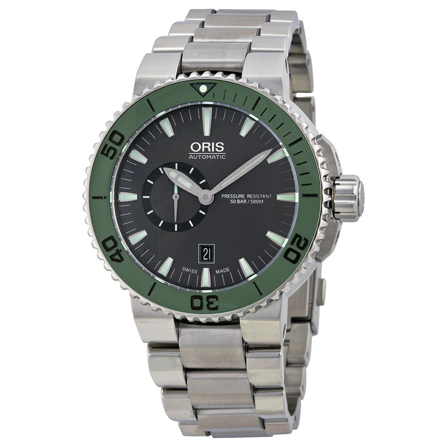 Oris Divers Automatic Grey Dial Stainless Steel Men's Watch 743-7673 ...