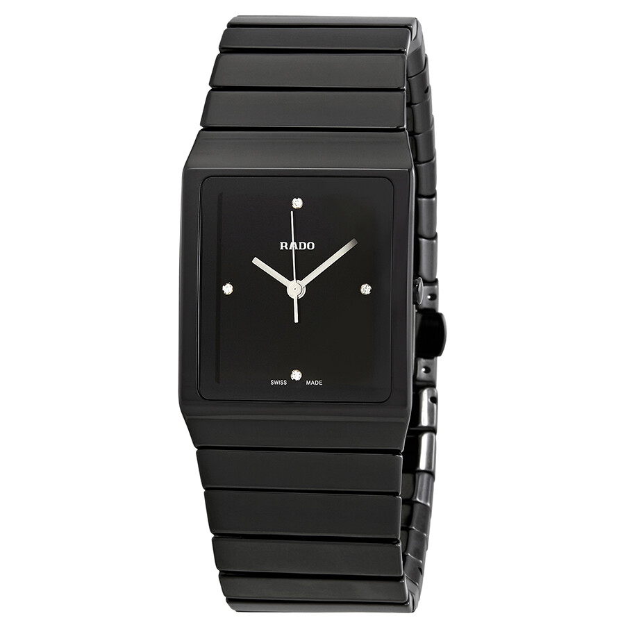 Rado Ceramica Diamond Black Dial Ladies Watch R21700702 Ceramica Rado Watches Jomashop 4193