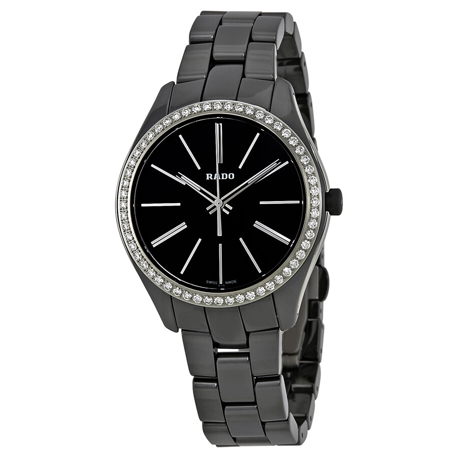 Rado HyperChrome Black Dial Ladies Diamond Ceramic Watch R32312152 ...