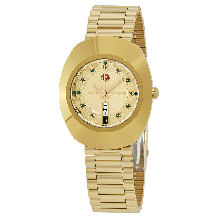 Rado Original Green Simili Stone Dial Men's Gold Tone Watch R12413463 ...