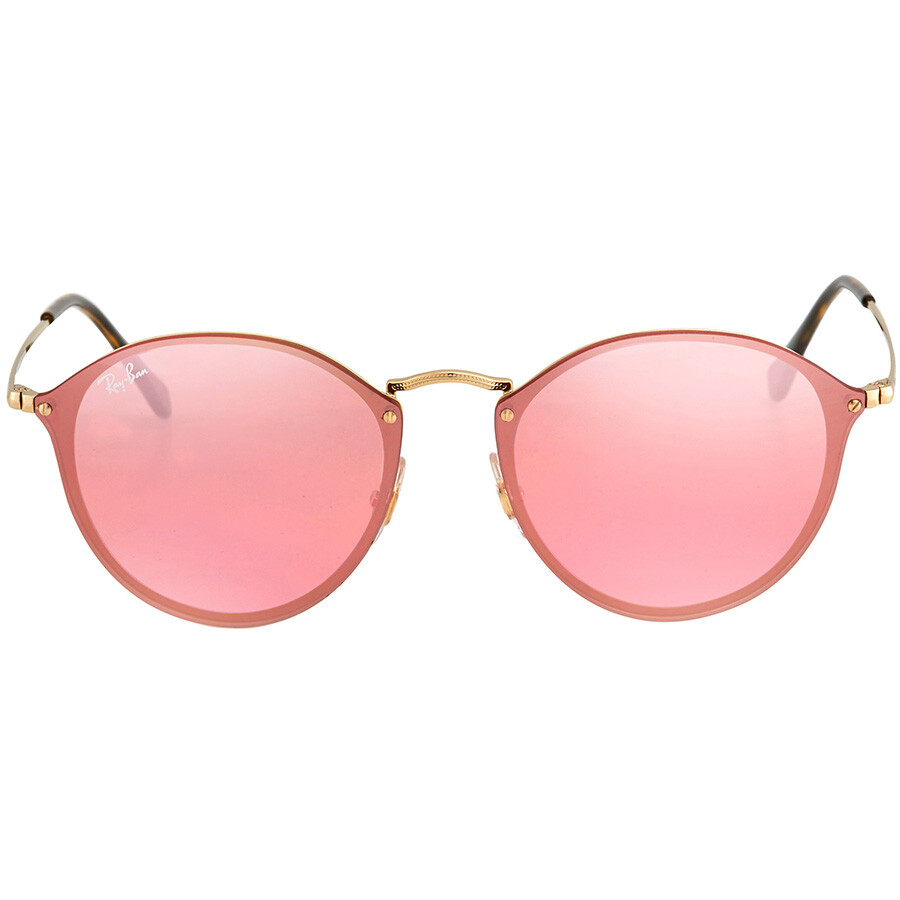 Ray Ban Blaze Pink Mirror Round Sunglasses Rb3574n 001e4 59 Round 