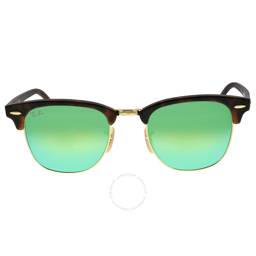 Ray Ban Classic Clubmaster Green Flash Lenses Tortoise Shell Plastic