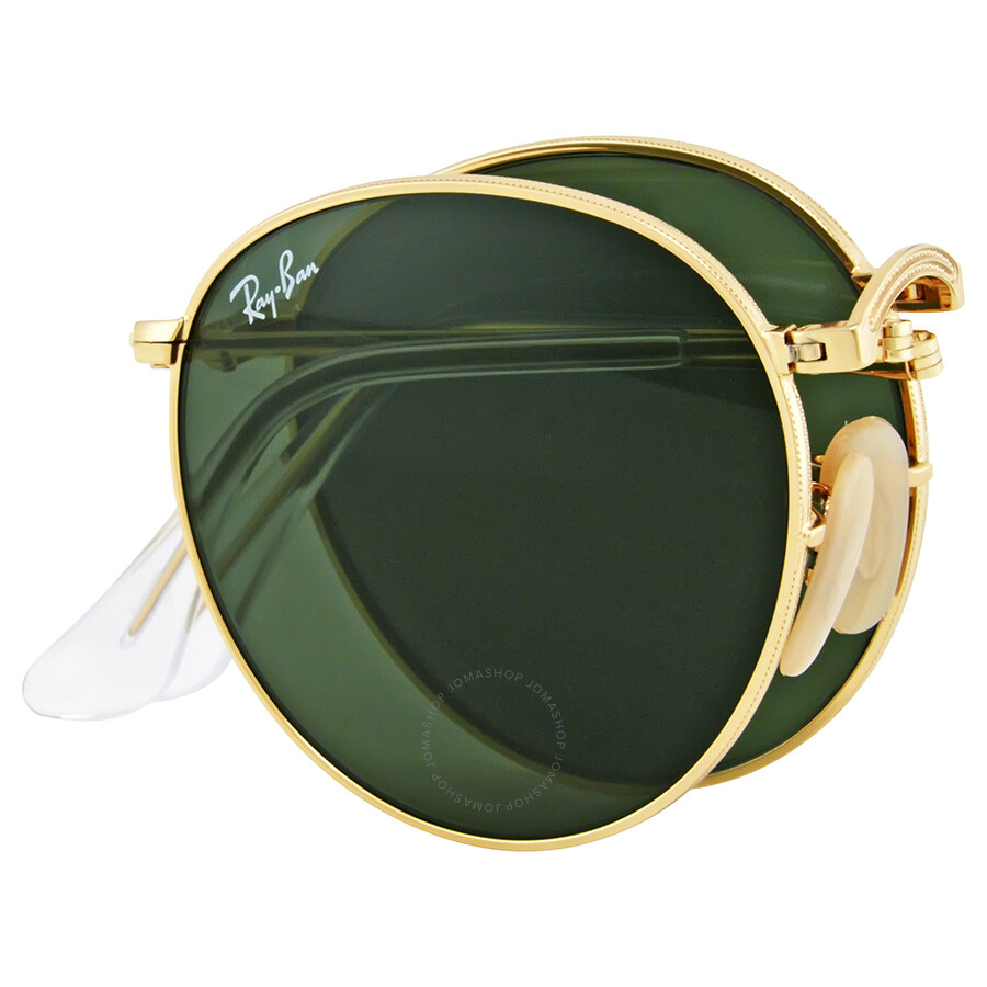 Ray Ban Roundmetal Folding Green Classic G 15 Sunglasses Rb3532 001 50 Round Ray Ban 