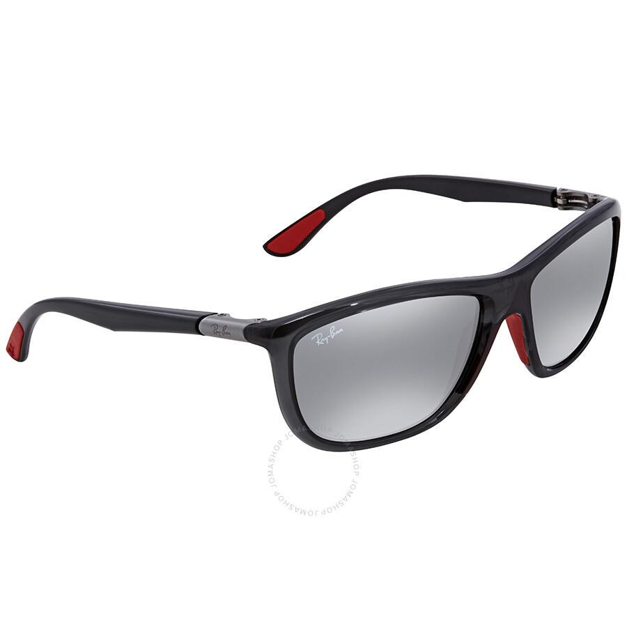 Ray Ban Scuderia Ferrari Grey Mirror Square Sunglasses Rb8351m F6116g