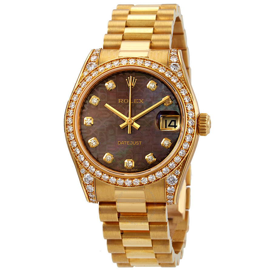 lady datejust 31 yellow gold president watch