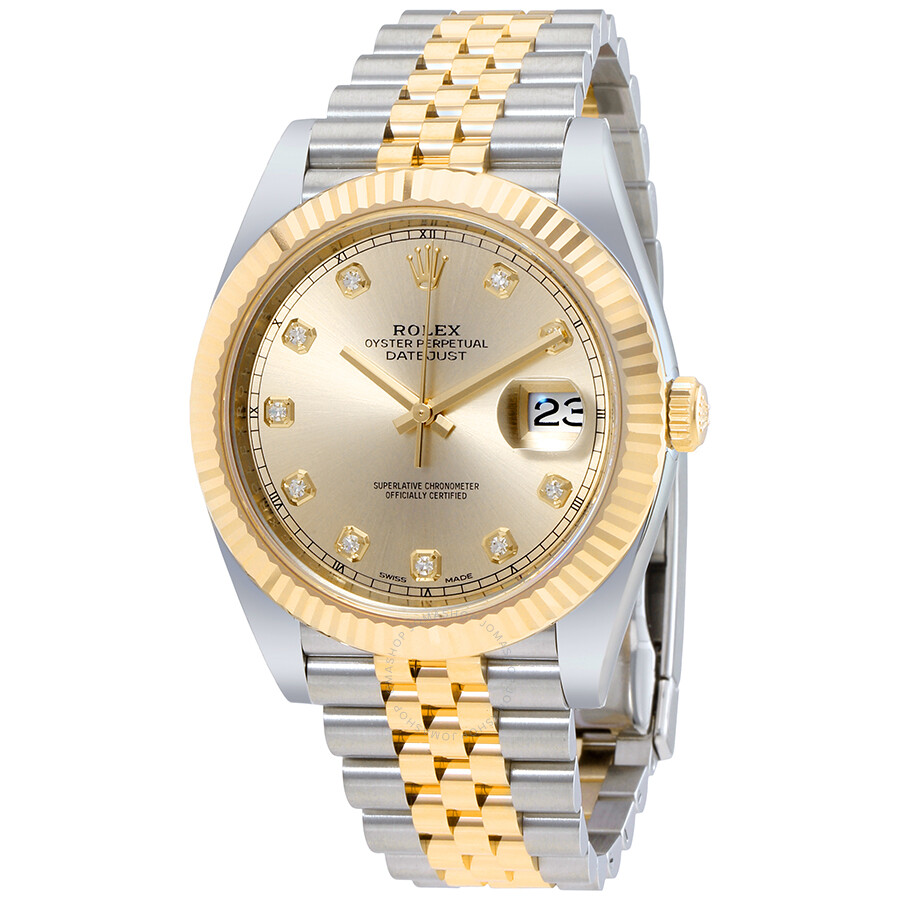 Rolex Datejust 41 Sundust Diamond Dial Steel and 18K Yellow Gold Men's ...