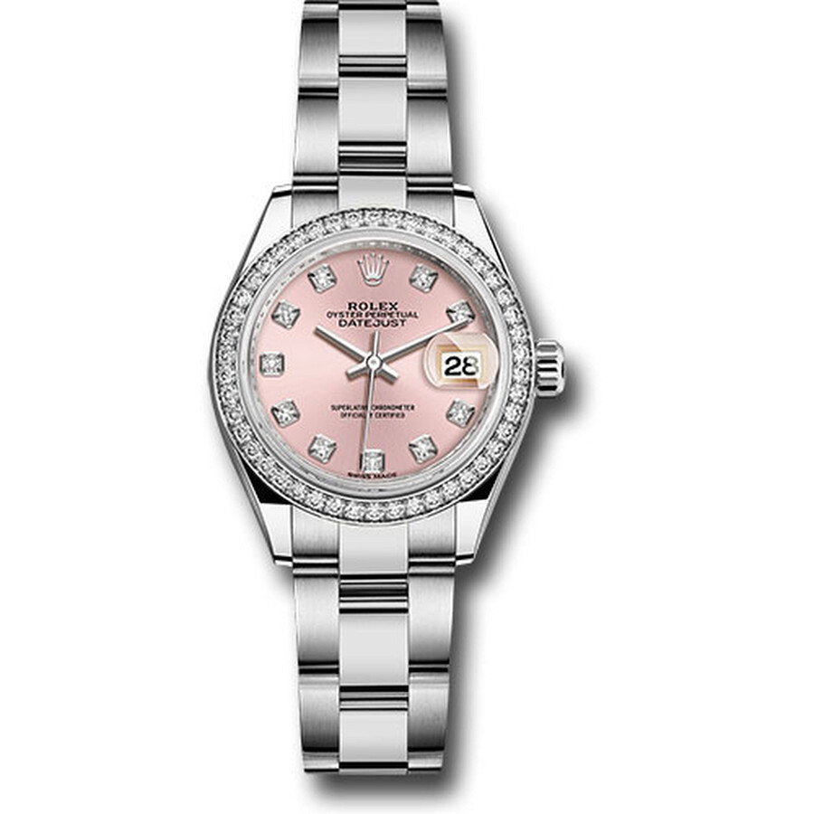 Rolex Lady Datejust Automatic Pink Diamond Dial Ladies Oyster Watch ...