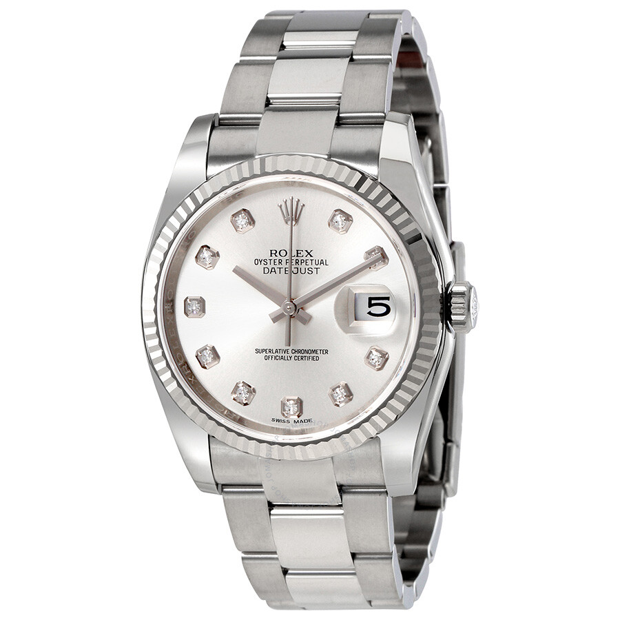 Rolex Oyster Perpetual 36 mm Silver Dial Stainless Steel Bracelet ...