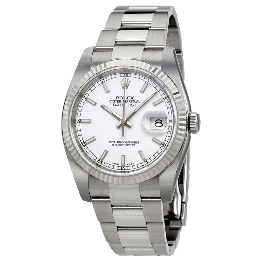 Rolex Oyster Perpetual 36 mm White Dial Stainless Steel Bracelet ...
