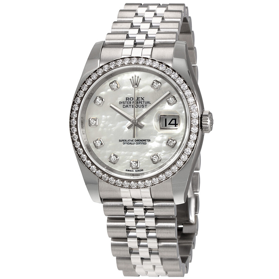 Rolex Oyster Perpetual Datejust 36 Mother of Pearl Dial Stainless Steel ...