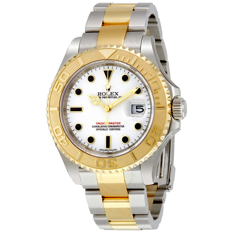 Rolex Yacht-Master White Dial Stainless steel and 18K Yellow Gold ...