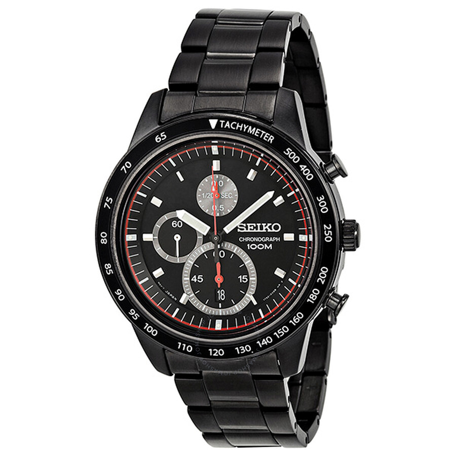 Seiko Chronograph Black Dial Titanium Carbon Coated Men's Watch SNDD89 ...