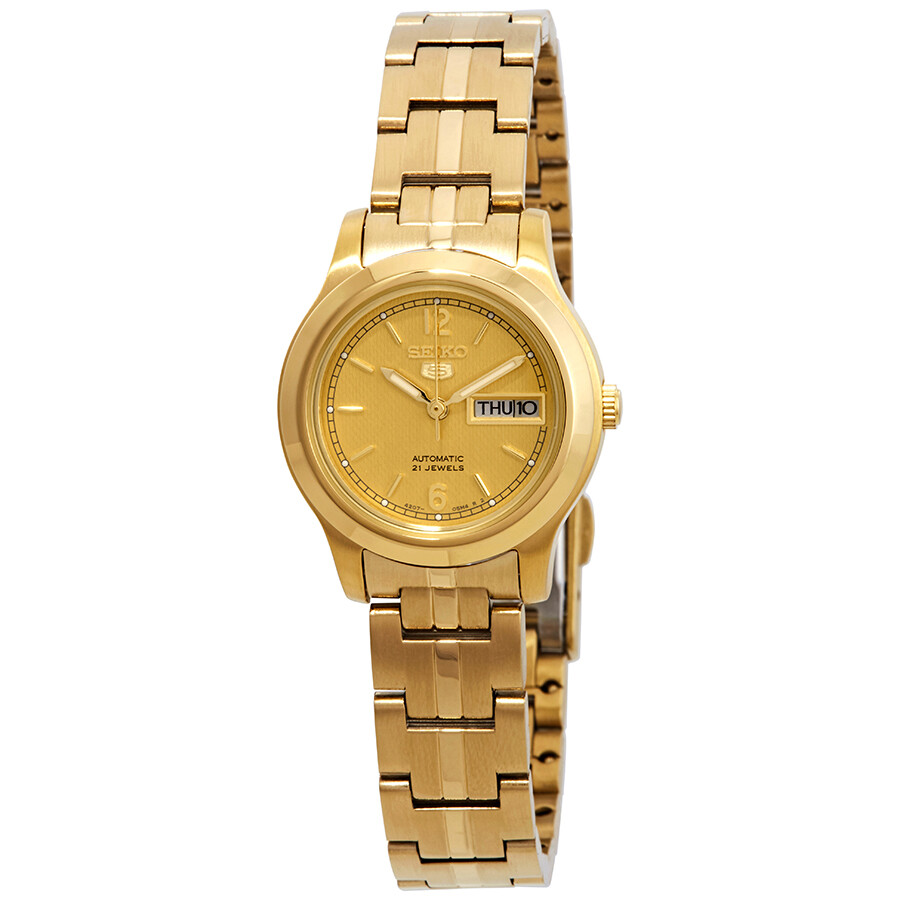 Seiko Series 5 Automatic Gold Dial Ladies Watch SYME02 - Seiko 5 ...
