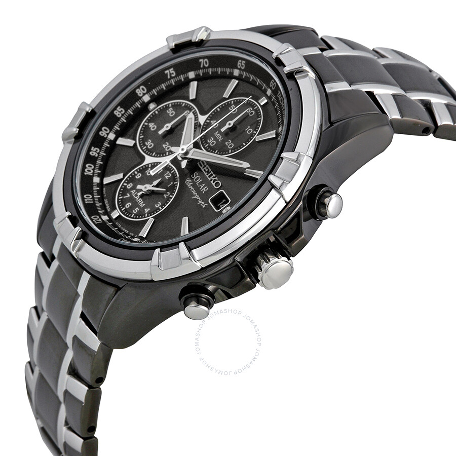 Seiko Solar Chronograph Black Dial Men's Watch SSC143 - Solar ...