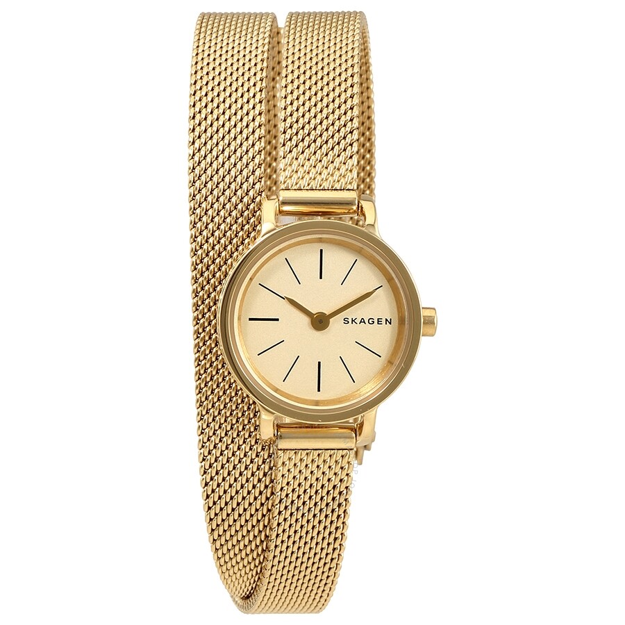 Skagen Hagen Gold Tone Dial Ladies Double Wrap Watch SKW2600 - Hagen ...