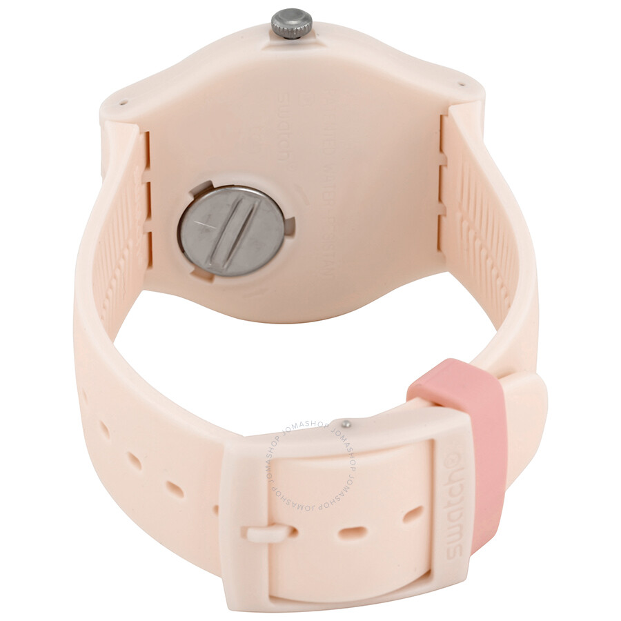 Swatch English Rose White Dial Light Pink Plastic Men's Watch SUOP400 ...