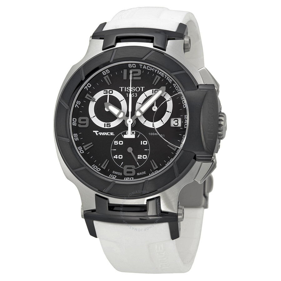 Tissot T Race Chronograph White Rubber Strap Men's Watch T0484172705705 ...