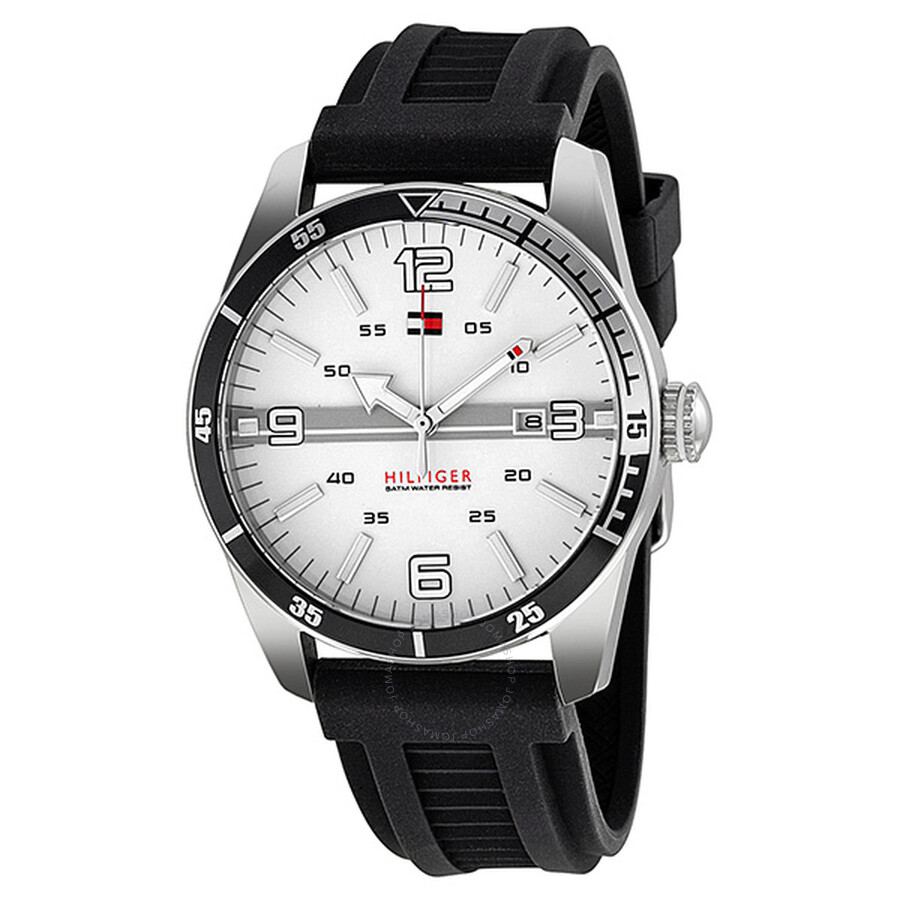 Tommy Hilfiger Noah White Dial Black Rubber Strap Men's Watch 1790919