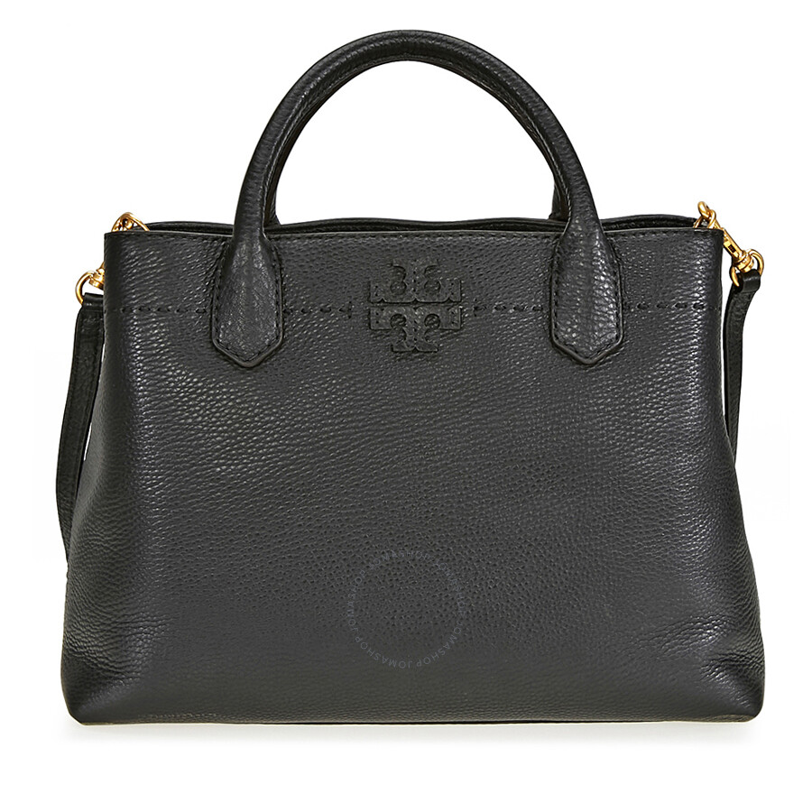 Tory Burch McGraw Triple Compartment Leather Satchel - Black - Tory ...