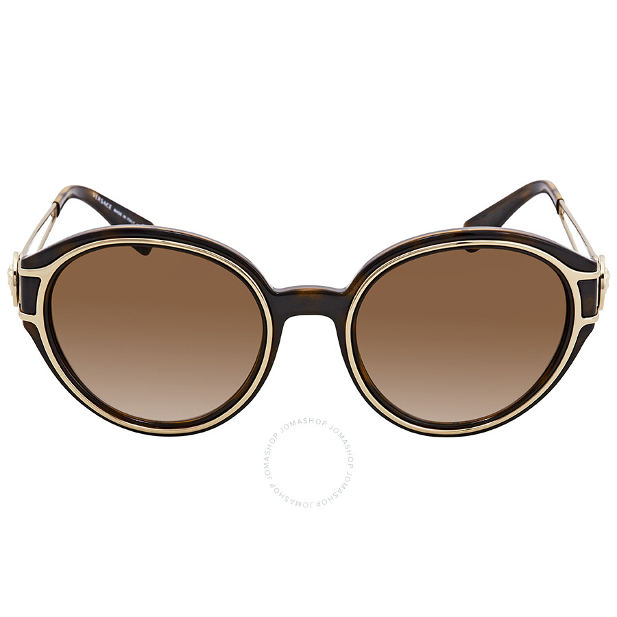 Versace Brown Gradient Round Sunglasses Ve4342 10813 53 Versace Sunglasses Jomashop 