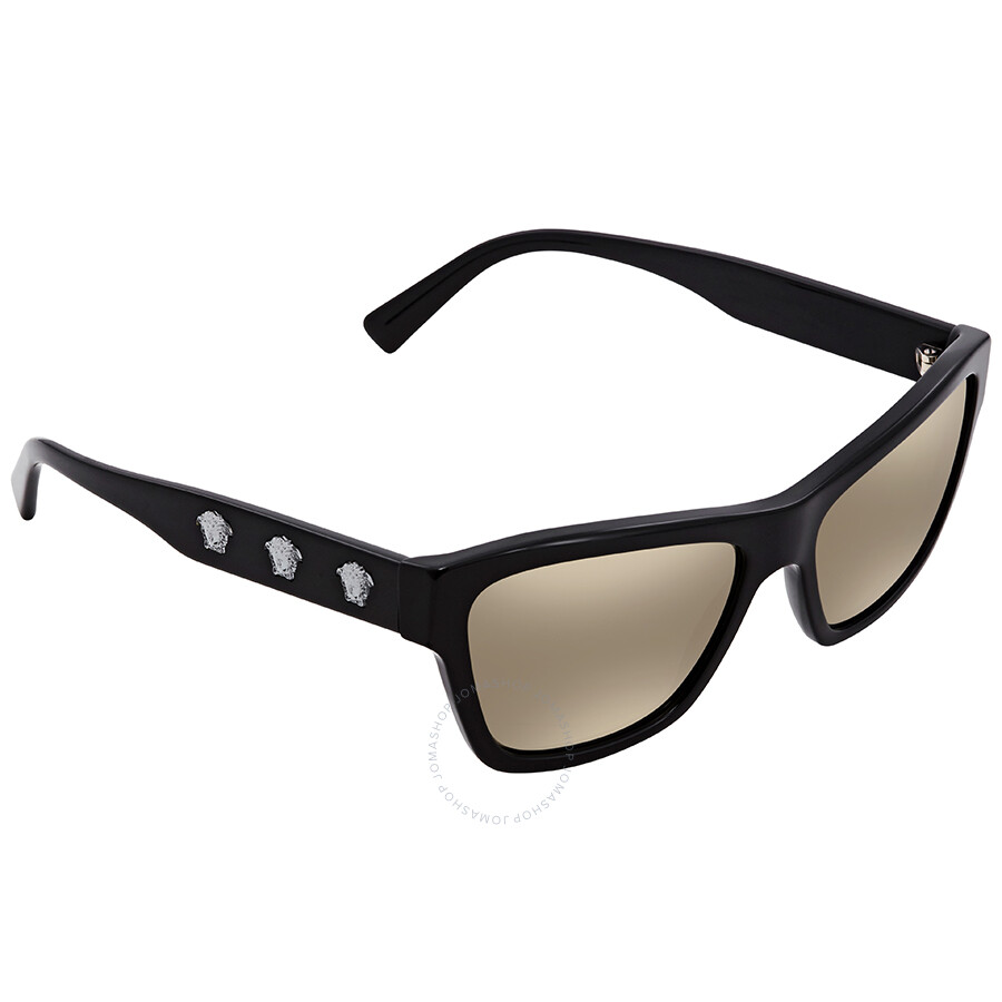 Versace Light Brown Mirror Gold Rectangular Sunglasses Ve4344 Gb11v 56 Versace Sunglasses 